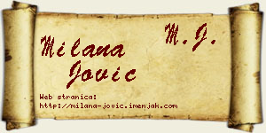 Milana Jović vizit kartica